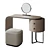 Elegant Vanity Makeup Table 3D model small image 1