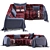 Boho Style Sofa Set 2417 3D model small image 2