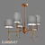 Eurosvet Notturno Fabric Shade Chandelier 3D model small image 2