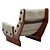 Retro Rosewood Lounge Chair Classic 3D model small image 3