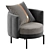 Nordic Velvet Armchair Model 3Ds 3D model small image 4