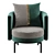 Nordic Velvet Armchair Model 3Ds 3D model small image 5