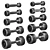 Harden Chrome Dumbbells Storage Solution 3D model small image 4