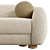 Plush Boucle Loveseat in Ivory 3D model small image 3