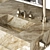 Luxurious Marble Double Sink Vanity 3D model small image 4