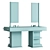 Luxurious Marble Double Sink Vanity 3D model small image 5