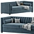 Striped Pull-Out Sofa Bed 3D model small image 1