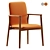 Modern Faux Leather Dining Chair 3D model small image 2