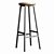 Solid Steel Bar Stool 3D model small image 2