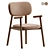 Scandinavian Style Wooden Dining Chair 3D model small image 1