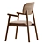 Scandinavian Style Wooden Dining Chair 3D model small image 4