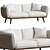 Elegant Blanc Boucle Fabric Sofa 3D model small image 1