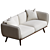 Elegant Blanc Boucle Fabric Sofa 3D model small image 2