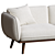 Elegant Blanc Boucle Fabric Sofa 3D model small image 4