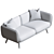 Elegant Blanc Boucle Fabric Sofa 3D model small image 5