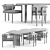 RH Palma Rectangular Aluminum Dining Table 3D model small image 6