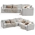 Sleek Neva Corner Sectional Sofa 3D model small image 1