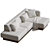 Brady Sectional Sofa in Blanc Boucle 3D model small image 2