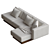 Brady Sectional Sofa in Blanc Boucle 3D model small image 3