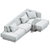 Brady Sectional Sofa in Blanc Boucle 3D model small image 5