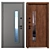 Brown Entry Metal Door (QDoors) 3D model small image 3