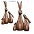 Whimsical Rabbit Family Sculpture 3D model small image 1