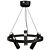 Modern Black Pipe Chandelier 3-Light 3D model small image 1