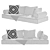 Cozy Window Seat Cushion Set 3D model small image 7