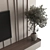 Plaster & Wood TV Wall Set 3D model small image 2