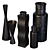  Handcrafted Black Glazed Ceramic Vases 3D model small image 2