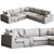 Dawson Grey Cream Sectional Sofa 3D model small image 5