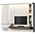 Modern TV Wall with Dressing Table 3D model small image 1