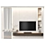 Modern TV Wall with Dressing Table 3D model small image 5