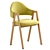 Title: Yellow Linen Curved Dining Chairs 3D model small image 1