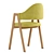 Title: Yellow Linen Curved Dining Chairs 3D model small image 4