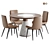 Modern Dining Set 113 Wood/Marble 3D model small image 1