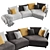 Contemporary Rolf Benz Onda Sofa 3D model small image 3