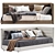 Modern Upholstered Corner Bed Set 3D model small image 2