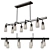 Sleek Modern 6-Light Pendant Chandelier 3D model small image 1