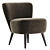 Mid-Century Upholstered Lounge Chair 3D model small image 3