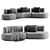 Modern Bon Bon Sofa Collection 3D model small image 6