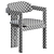 Modern Armrest Dining Chair Set 3D model small image 4