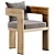 Sleek Teak Dining Chair 2015 3D model small image 2