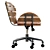 Modern Leather Swivel Office Chair 3D model small image 3