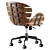 Modern Leather Swivel Office Chair 3D model small image 4