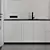 Sleek Modern White Black Kitchen 3D model small image 6