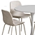  Nordic Dining Set with Grey Upholstery 3D model small image 5