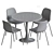  Nordic Dining Set with Grey Upholstery 3D model small image 6