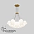 Modern Brass Glass Pendant Chandelier 3D model small image 1