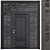 Modern Entry Door Set 90 3D model small image 5